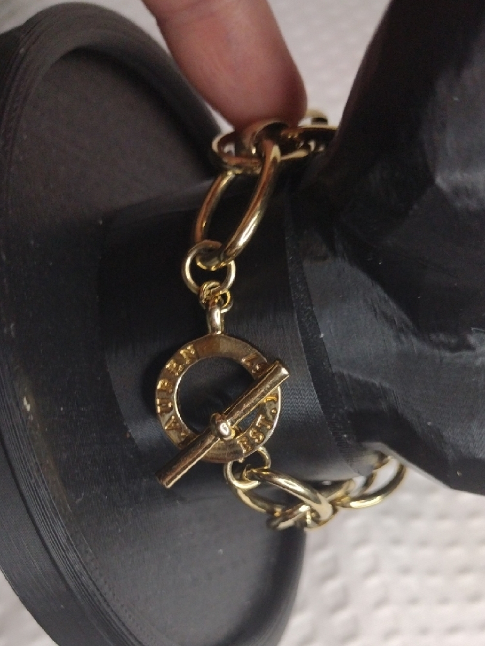 Lauren Ralph Lauren Goldtone Chain Link Bracelet With Toggle - Picture 4 of 4